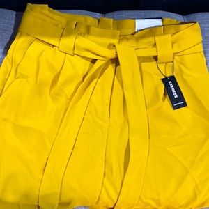 Express Ankle High Rise Mustard Pant, 6R